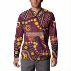 Brisbane Broncos Button Sweatshirt Aboriginal Pattern with Graffiti Style Design