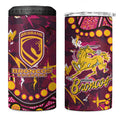 Brisbane Broncos 4 in 1 Can Cooler Tumbler Aboriginal Pattern with Graffiti Style Design