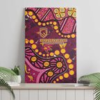 Brisbane Broncos Canvas Wall Art Aboriginal Pattern with Graffiti Style Design