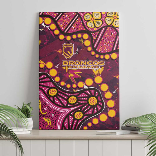 Brisbane Broncos Canvas Wall Art Aboriginal Pattern with Graffiti Style Design