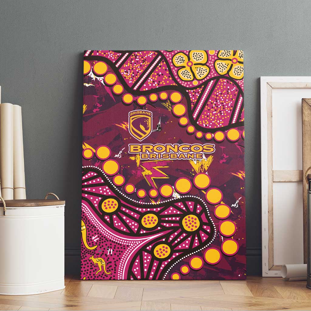 Brisbane Broncos Canvas Wall Art Aboriginal Pattern with Graffiti Style Design