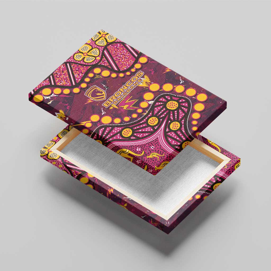 Brisbane Broncos Canvas Wall Art Aboriginal Pattern with Graffiti Style Design