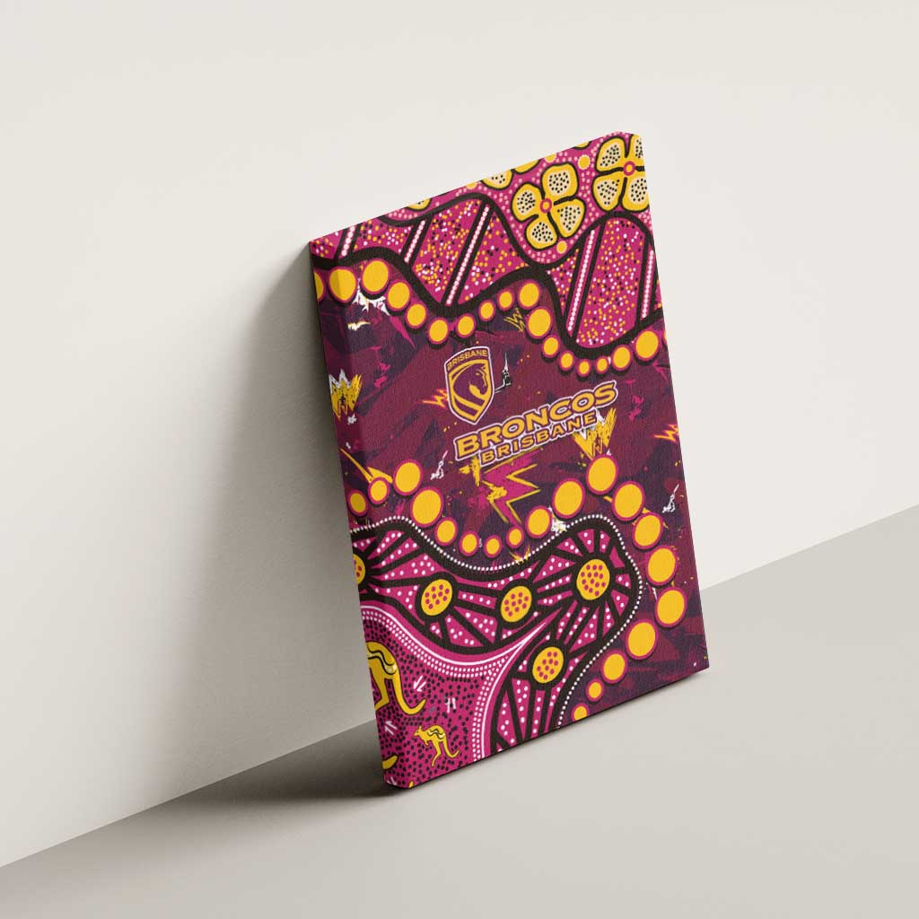 Brisbane Broncos Canvas Wall Art Aboriginal Pattern with Graffiti Style Design