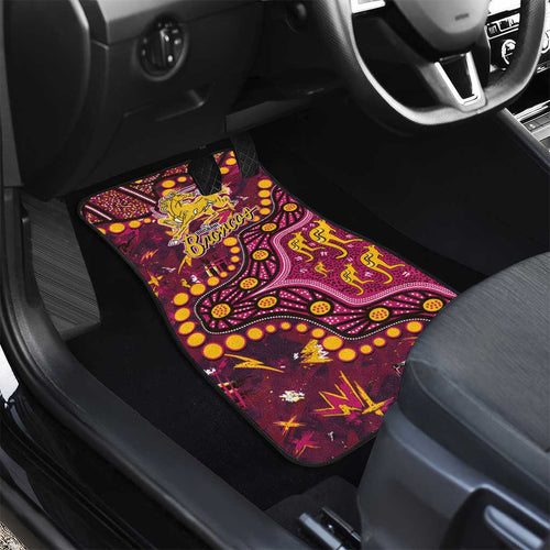 Brisbane Broncos Car Mats Aboriginal Pattern with Graffiti Style Design