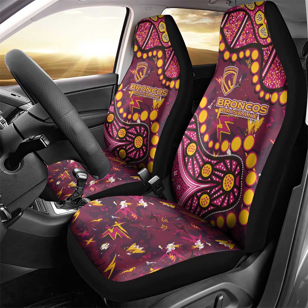 Brisbane Broncos Car Seat Cover Aboriginal Pattern with Graffiti Style Design