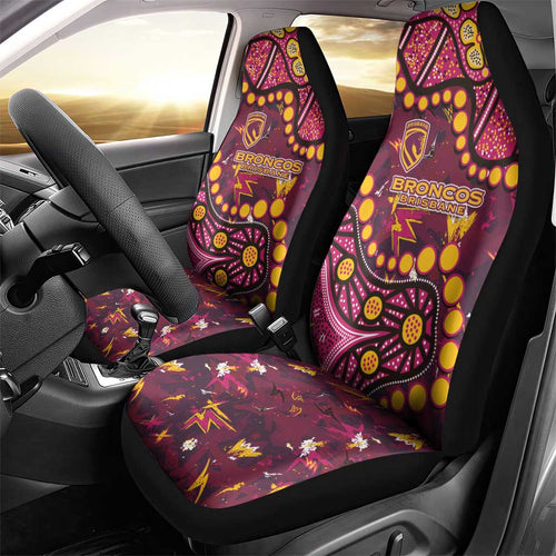 Brisbane Broncos Car Seat Cover Aboriginal Pattern with Graffiti Style Design