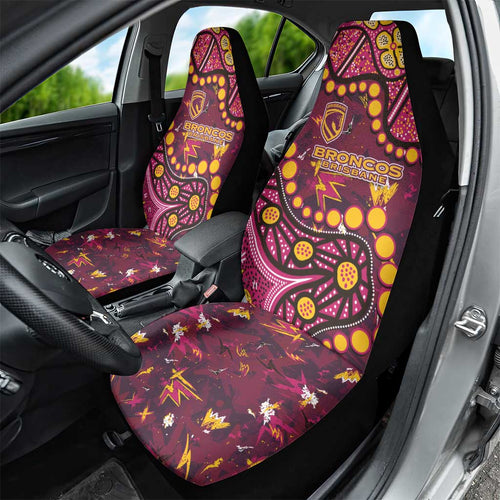 Brisbane Broncos Car Seat Cover Aboriginal Pattern with Graffiti Style Design