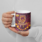 Brisbane Broncos Ceramic Mug Aboriginal Pattern with Graffiti Style Design