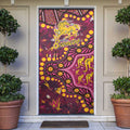 Brisbane Broncos Door Cover Aboriginal Pattern with Graffiti Style Design