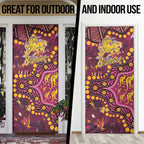 Brisbane Broncos Door Cover Aboriginal Pattern with Graffiti Style Design