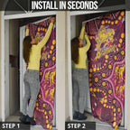 Brisbane Broncos Door Cover Aboriginal Pattern with Graffiti Style Design