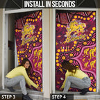 Brisbane Broncos Door Cover Aboriginal Pattern with Graffiti Style Design