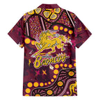 Brisbane Broncos Family Matching Puletasi and Hawaiian Shirt Aboriginal Pattern with Graffiti Style Design