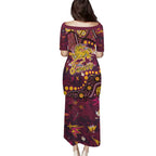 Brisbane Broncos Family Matching Puletasi and Hawaiian Shirt Aboriginal Pattern with Graffiti Style Design