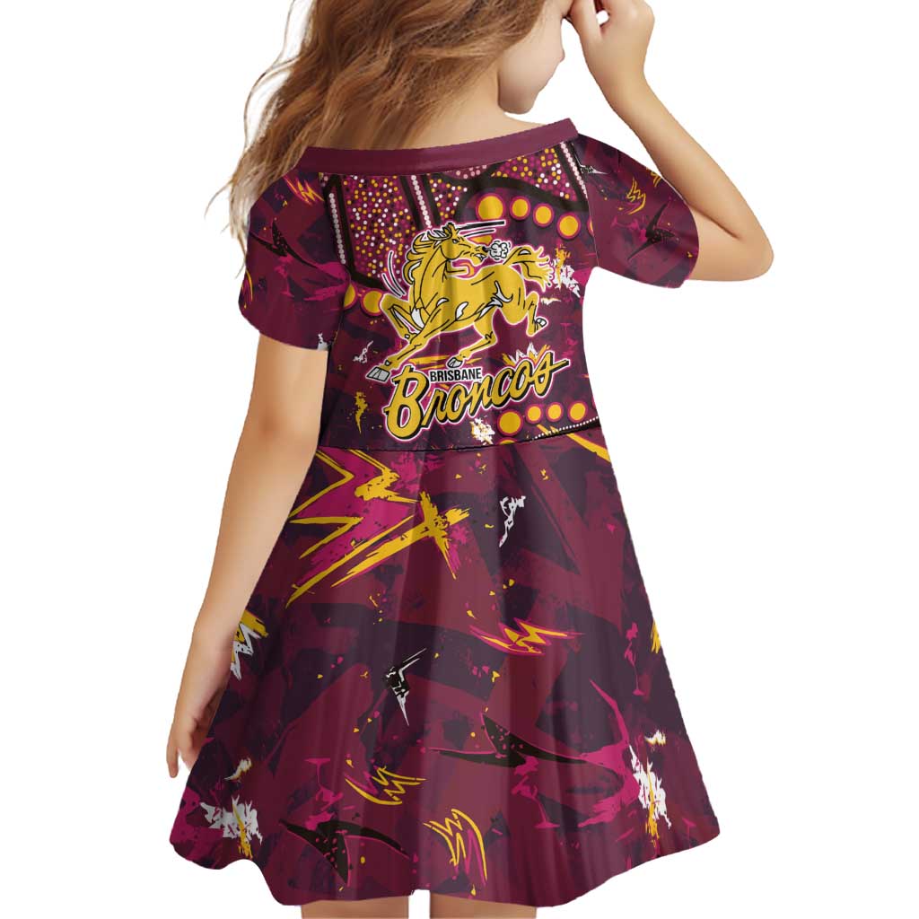 Brisbane Broncos Family Matching Tank Maxi Dress and Hawaiian Shirt Aboriginal Pattern with Graffiti Style Design