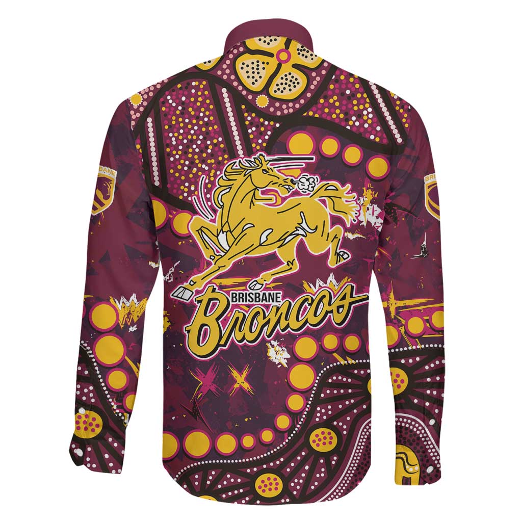 Brisbane Broncos Family Matching Tank Maxi Dress and Hawaiian Shirt Aboriginal Pattern with Graffiti Style Design