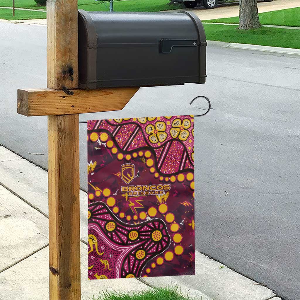 Brisbane Broncos Garden Flag Aboriginal Pattern with Graffiti Style Design