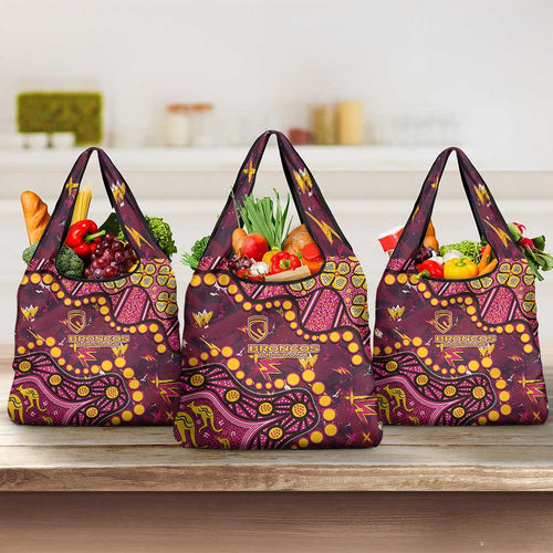 Brisbane Broncos Grocery Bag Aboriginal Pattern with Graffiti Style Design