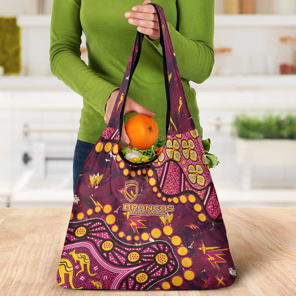 Brisbane Broncos Grocery Bag Aboriginal Pattern with Graffiti Style Design