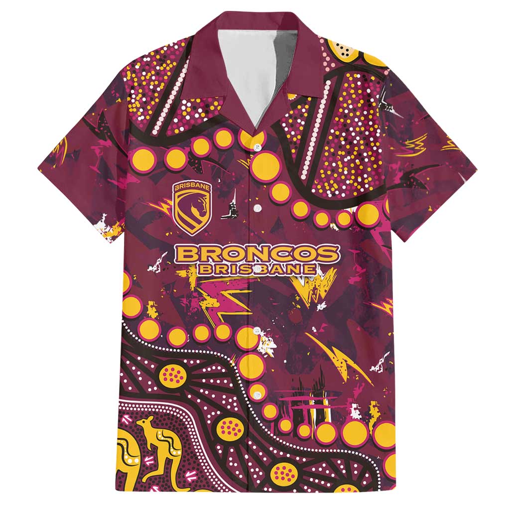 Brisbane Broncos Hawaiian Shirt Aboriginal Pattern with Graffiti Style Design