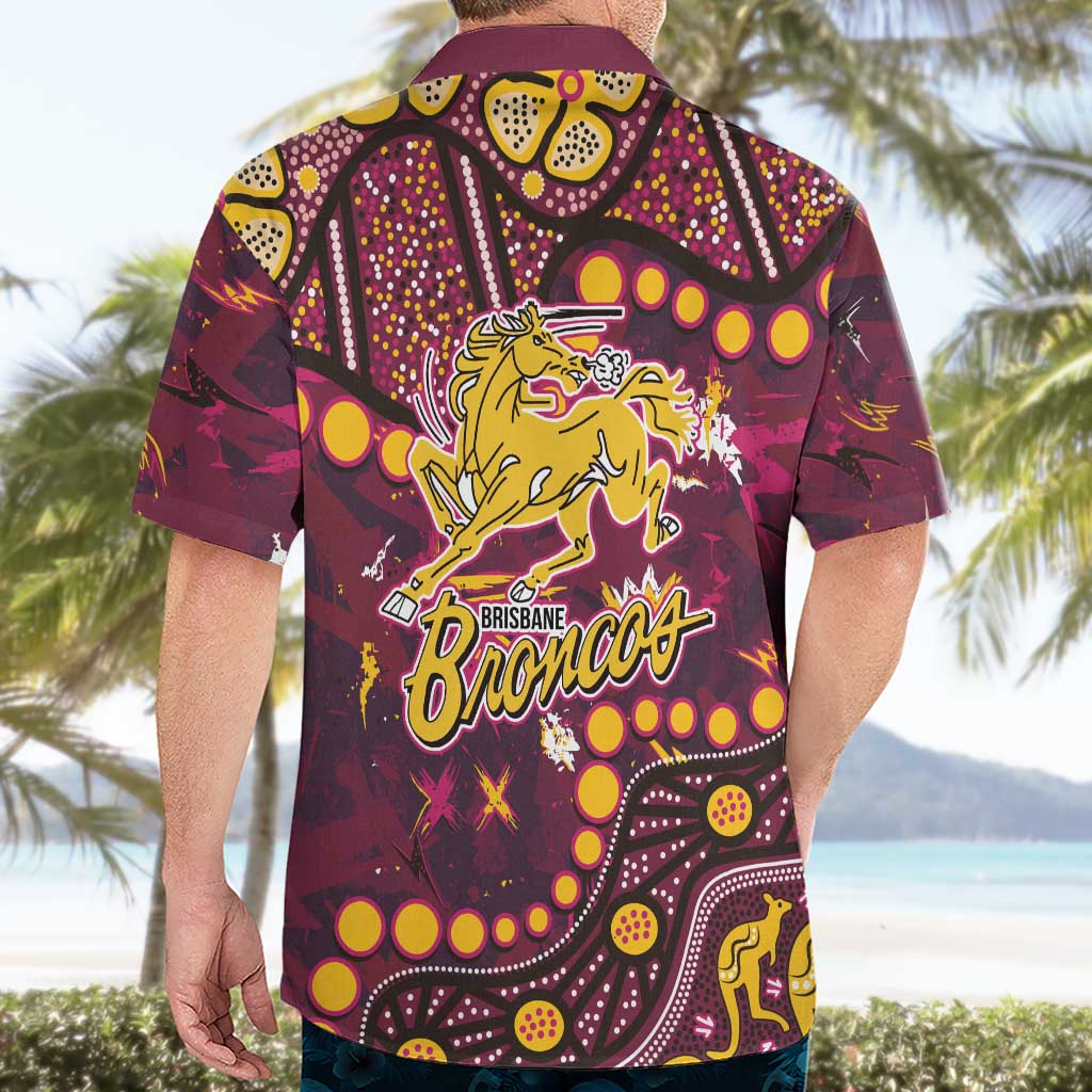 Brisbane Broncos Hawaiian Shirt Aboriginal Pattern with Graffiti Style Design