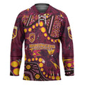 Brisbane Broncos Hockey Jersey Aboriginal Pattern with Graffiti Style Design