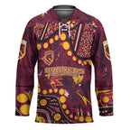 Brisbane Broncos Hockey Jersey Aboriginal Pattern with Graffiti Style Design