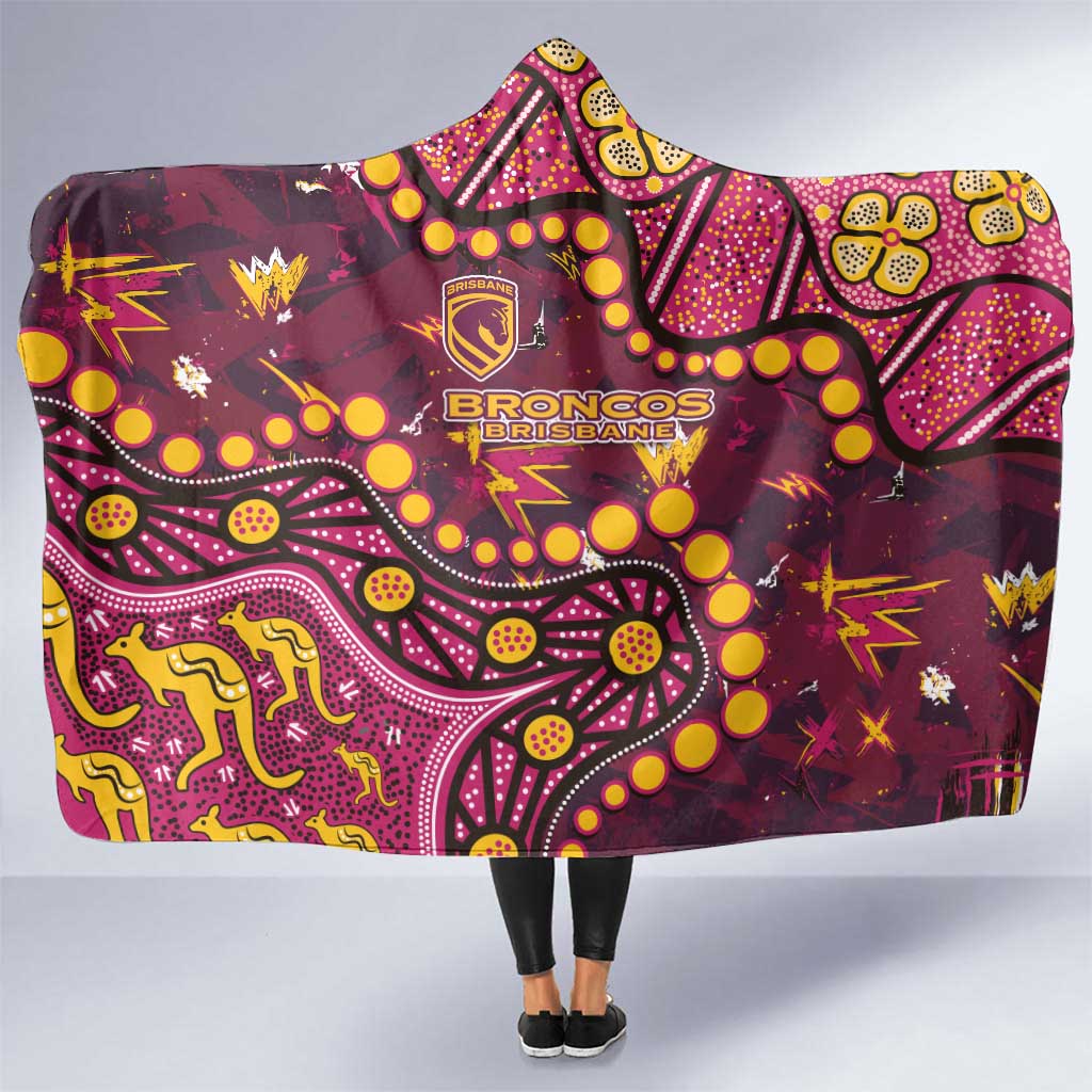 Brisbane Broncos Hooded Blanket Aboriginal Pattern with Graffiti Style Design