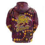 Brisbane Broncos Hoodie Aboriginal Pattern with Graffiti Style Design