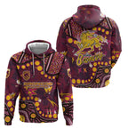 Brisbane Broncos Hoodie Aboriginal Pattern with Graffiti Style Design