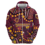 Brisbane Broncos Hoodie Aboriginal Pattern with Graffiti Style Design