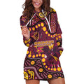 Brisbane Broncos Hoodie Dress Aboriginal Pattern with Graffiti Style Design