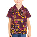 Brisbane Broncos Kid Hawaiian Shirt Aboriginal Pattern with Graffiti Style Design