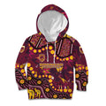 Brisbane Broncos Kid Hoodie Aboriginal Pattern with Graffiti Style Design