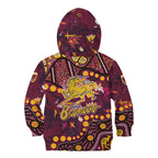 Brisbane Broncos Kid Hoodie Aboriginal Pattern with Graffiti Style Design