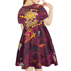 Brisbane Broncos Kid Short Sleeve Dress Aboriginal Pattern with Graffiti Style Design