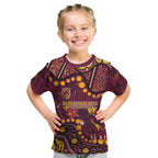 Brisbane Broncos Kid T Shirt Aboriginal Pattern with Graffiti Style Design