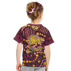 Brisbane Broncos Kid T Shirt Aboriginal Pattern with Graffiti Style Design