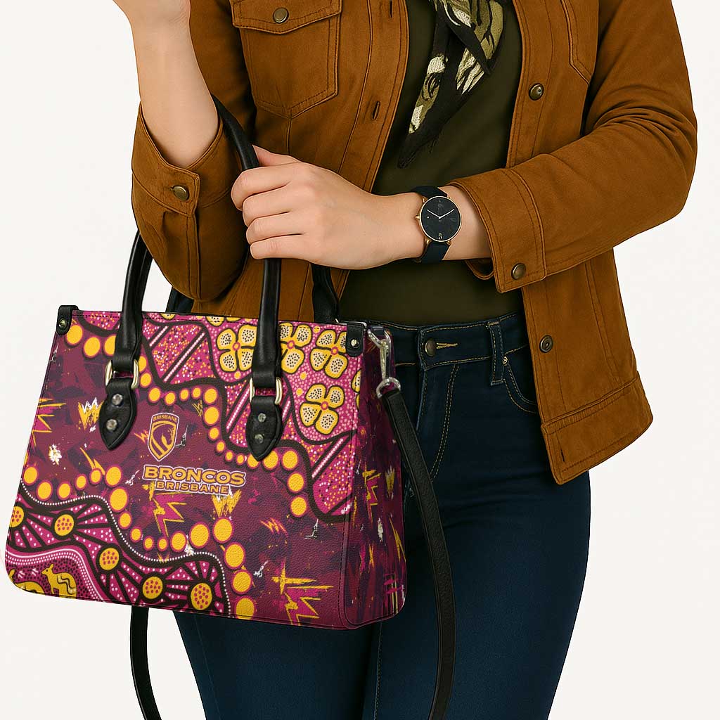 Brisbane Broncos Leather Bag Aboriginal Pattern with Graffiti Style Design