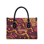 Brisbane Broncos Leather Bag Aboriginal Pattern with Graffiti Style Design