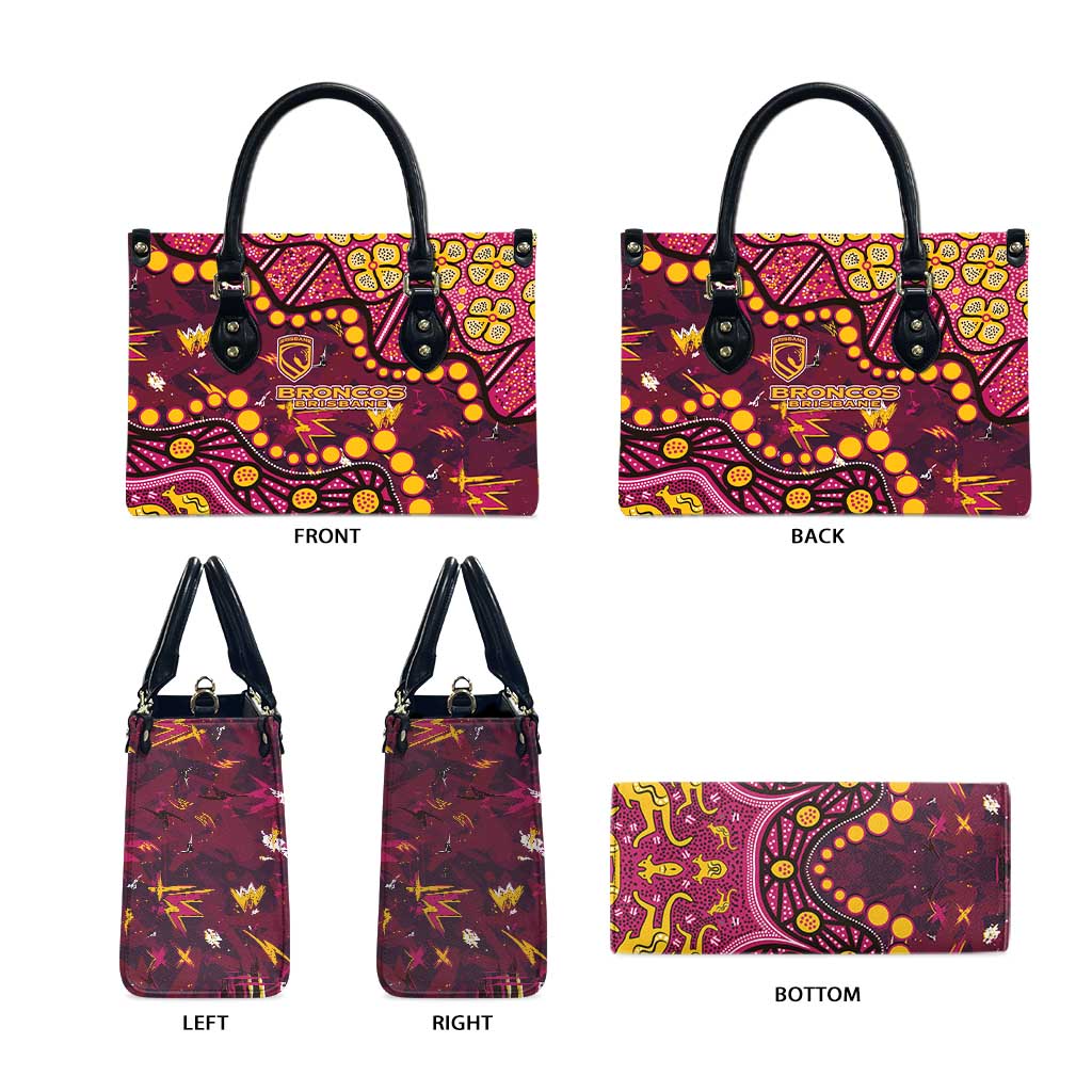 Brisbane Broncos Leather Bag Aboriginal Pattern with Graffiti Style Design