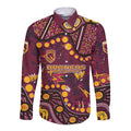 Brisbane Broncos Long Sleeve Button Shirt Aboriginal Pattern with Graffiti Style Design