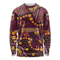 Brisbane Broncos Long Sleeve Shirt Aboriginal Pattern with Graffiti Style Design