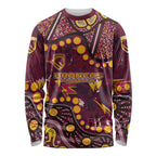 Brisbane Broncos Long Sleeve Shirt Aboriginal Pattern with Graffiti Style Design