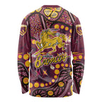 Brisbane Broncos Long Sleeve Shirt Aboriginal Pattern with Graffiti Style Design