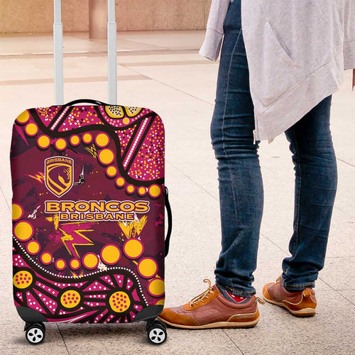 Brisbane Broncos Luggage Cover Aboriginal Pattern with Graffiti Style Design