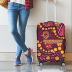 Brisbane Broncos Luggage Cover Aboriginal Pattern with Graffiti Style Design