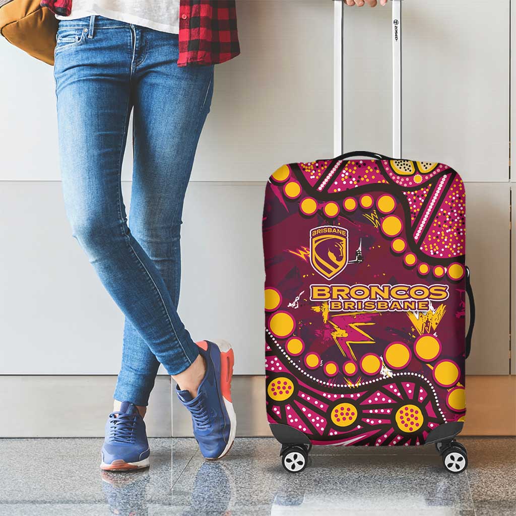 Brisbane Broncos Luggage Cover Aboriginal Pattern with Graffiti Style Design