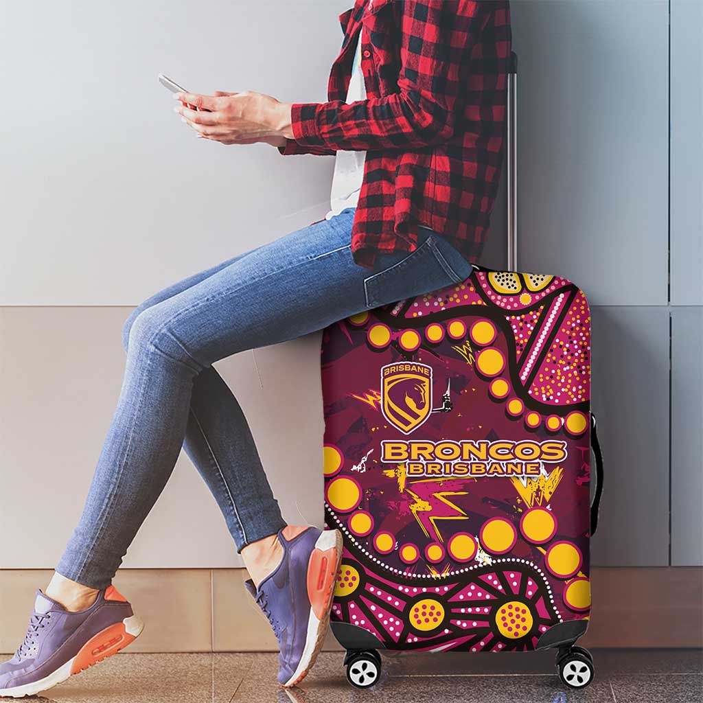 Brisbane Broncos Luggage Cover Aboriginal Pattern with Graffiti Style Design