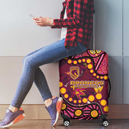 Brisbane Broncos Luggage Cover Aboriginal Pattern with Graffiti Style Design